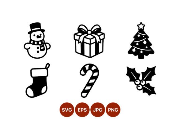 Christmas Blackboard Vector Icons & Illustrations