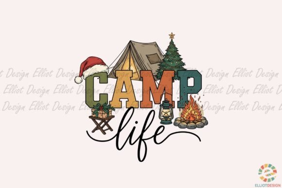 Christmas Camp Life Design Illustrations