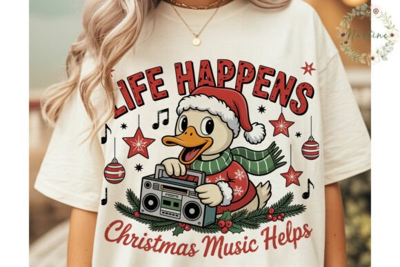 Christmas Duck Boombox PNG Clipart & Illustrations