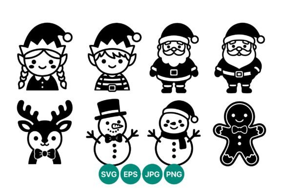 Christmas Elf Santa and Snowman Icons Review