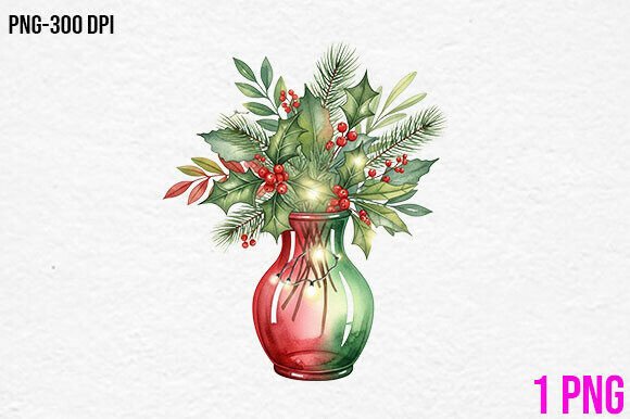 Christmas Floral Vase Clipart Freebies Review