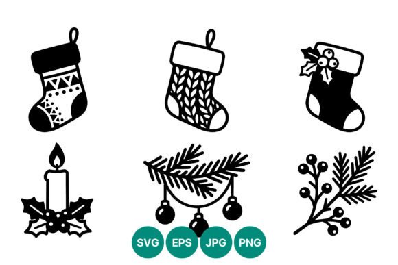 Christmas Stockings and Holiday Illustrations