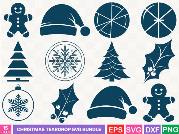 Christmas Teardrop SVG Bundle: Festive Illustrations