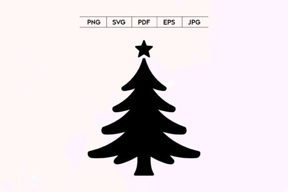 Christmas Tree Silhouette Icon: Holiday Illustrations