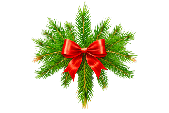 Christmas Wreath with a Red Ribbon PNG Review