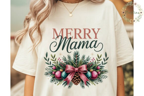 Merry Mama Mini Christmas PNG Clipart & Illustrations