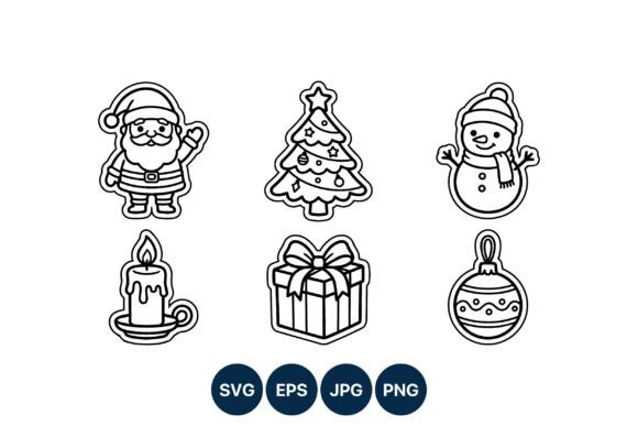 Review: Christmas Icons Line Art Set Illustrations