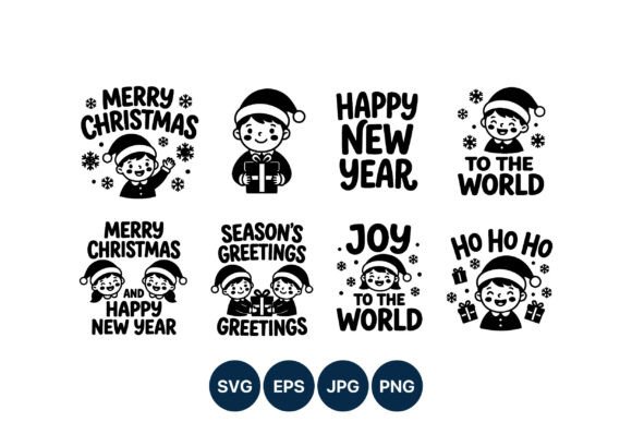 Review: Christmas New Year Kids Greetings Vector Illustrations