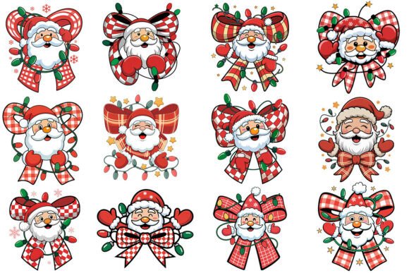 Santa Christmas PNG Bundle: Festive Illustrations