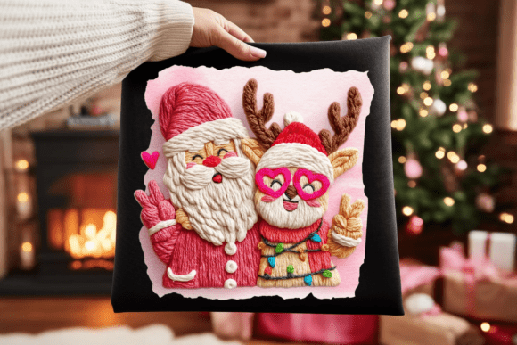 Santa Reindeer Christmas PNG Illustrations