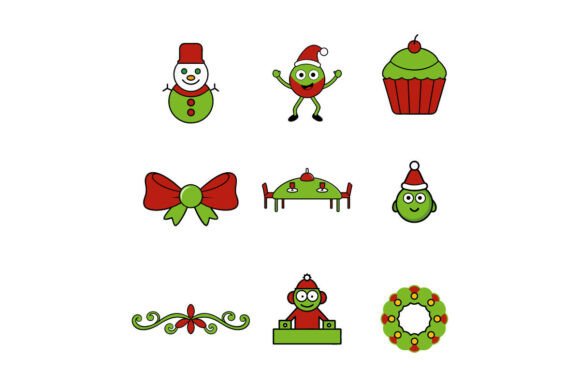 Snow Sparkle Christmas Flat Icon Bundle