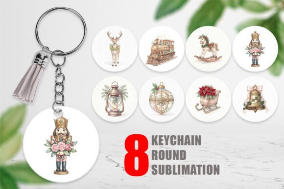 Victorian Christmas Keychain PNG for Illustrations