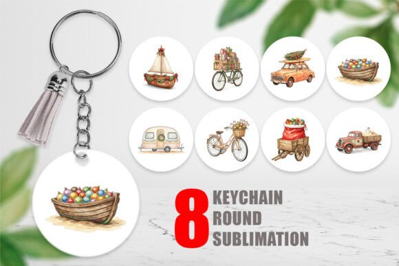 Vintage Tropical Christmas Keychain PNG Review
